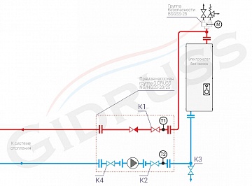 Схема обвязки электрокотла без насоса